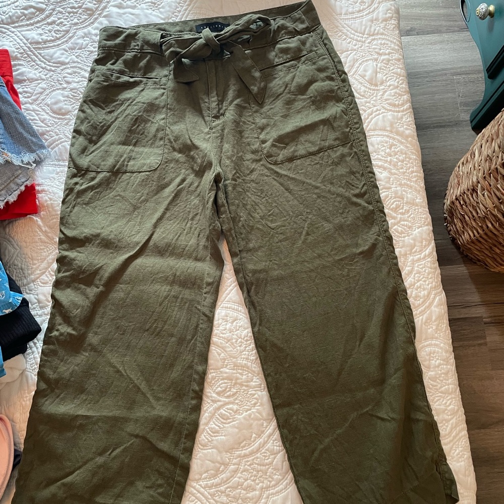 Anthropologie Army Green Crop Pant